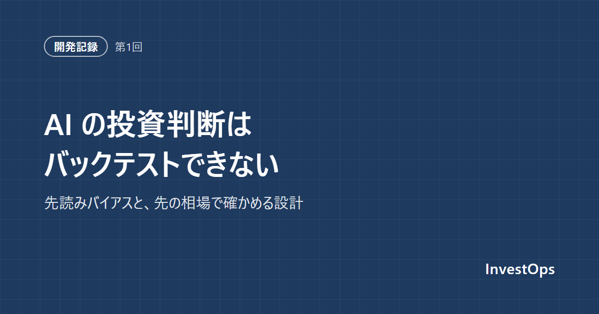 AI の投資判断はバックテストできない｜先読みバイアスと、先の相場で確かめる設計